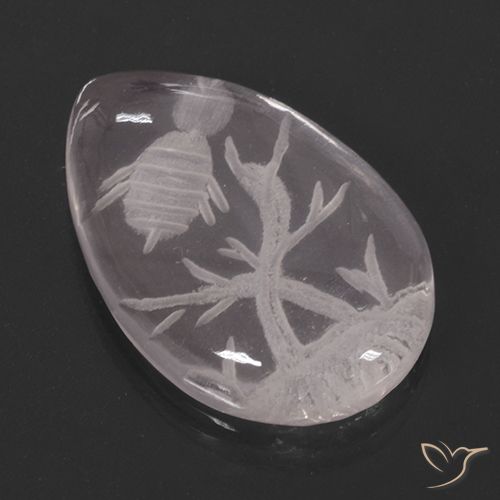 10.10ct Natural Light Pink Rose Quartz, Pear Shape, Transparent