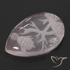 10.10 ct Pink Rose Quartz Stone, Natural Rose Quartz in Carved Pear Shape for Sale