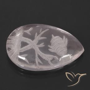 Rose Quartz Gemstone in 20.5 x 13.5 mm Size for Sale, Rose Quartz Stone in Light Pink Color