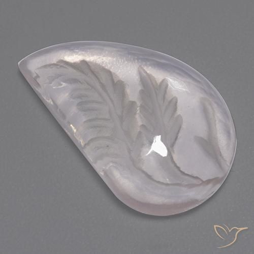 7.84 ct White Rose Quartz Stone, Natural Rose Quartz in Fancy Carving Shape for Sale