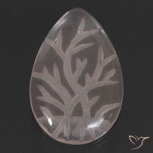 9.58ct Natural Light Coral Pink Rose Quartz, Pear Shape, Transparent