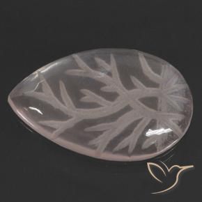 9.58 ct Pink Rose Quartz Stone, Natural Rose Quartz in Carved Pear Shape for Sale
