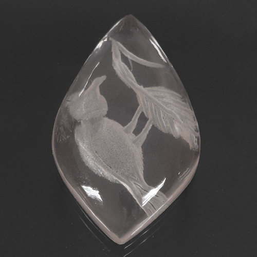 Blanco Cuarzo Rosa Gema - 10.1ct Rombo tallado (ID: 501513)