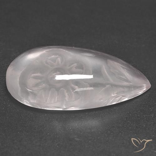 Rose Quartz Gemstone in 24.1 x 14.2 mm Size for Sale, Rose Quartz Stone in Very Light Pink Color