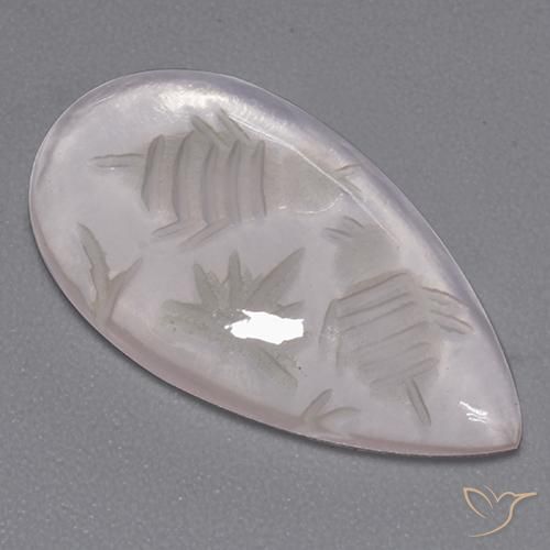 6.13ct Natural White Rose Quartz, Pear Shape, Transparent