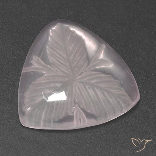 10.46 ct Pink Rose Quartz Stone, Natural Rose Quartz in Carved Trillion Shape for Sale
