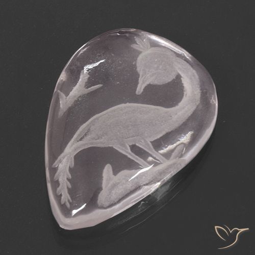 9.73ct Natural Light Pink Rose Quartz, Pear Shape, Transparent