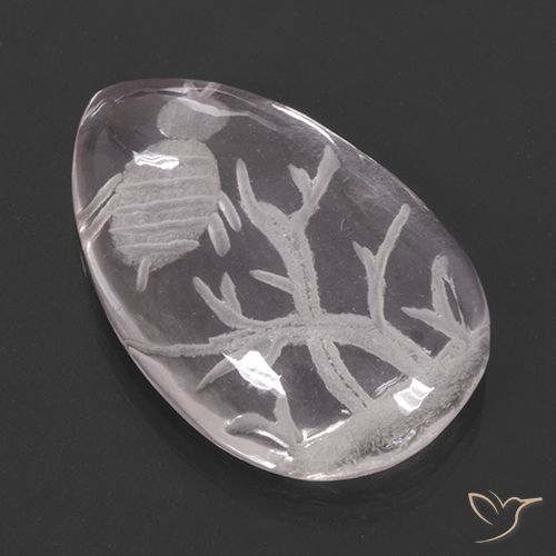 9.26ct Natural Colorless Rose Quartz, Pear Shape, Transparent
