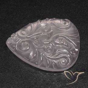 20.93 ct White Rose Quartz Stone, Natural Rose Quartz in Carved Pear Shape for Sale