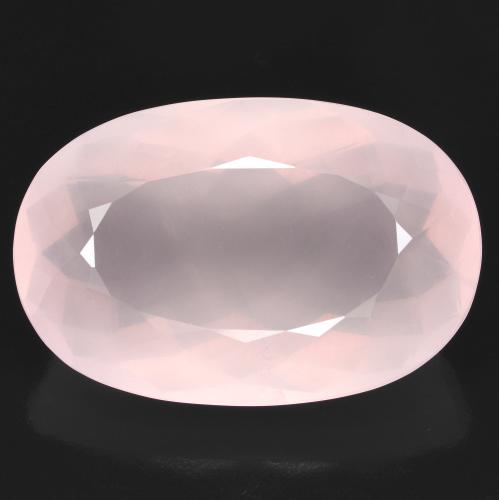 45.78 ct Pink Rose Quartz Gemstone, Rose Quartz Gem in Oval Facet Shape for Sale.