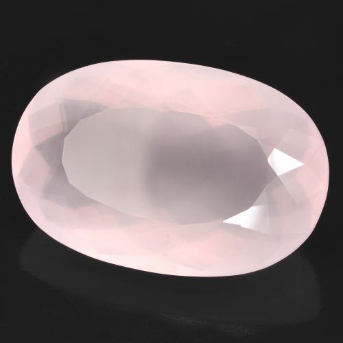 45.78 ct Pink Rose Quartz Stone, Natural Rose Quartz in Oval Facet Shape for Sale