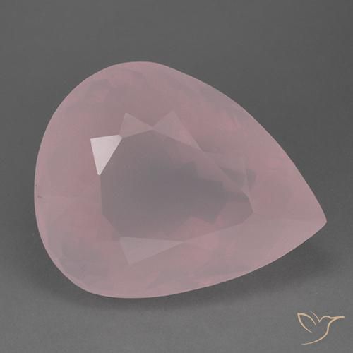83.50ct Natural Light Rose Pink Rose Quartz, Pear Shape, Transparent