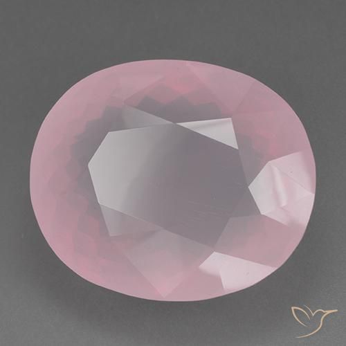 89.42 ct Pink Rose Quartz Stone, Natural Rose Quartz in Oval Facet Shape for Sale