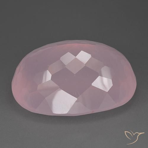 Rose Quartz Gemstone in 35.6 x 25.4 mm Size for Sale, Rose Quartz Stone in Medium-Dark Pink Color
