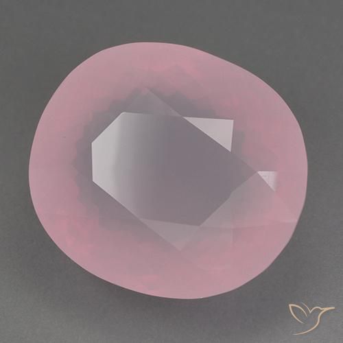 82.87 ct Pink Rose Quartz Stone, Natural Rose Quartz in Oval Facet Shape for Sale
