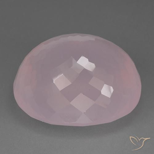 Rose Quartz Gemstone in 29.1 x 25.9 mm Size for Sale, Rose Quartz Stone in Medium Rose Pink Color
