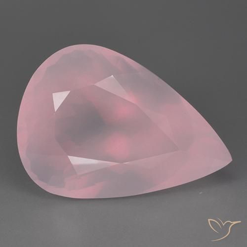 76.69 ct Pear Cut Rose Quartz, 34.6 x 24.6 mm From South Africa, Photo A