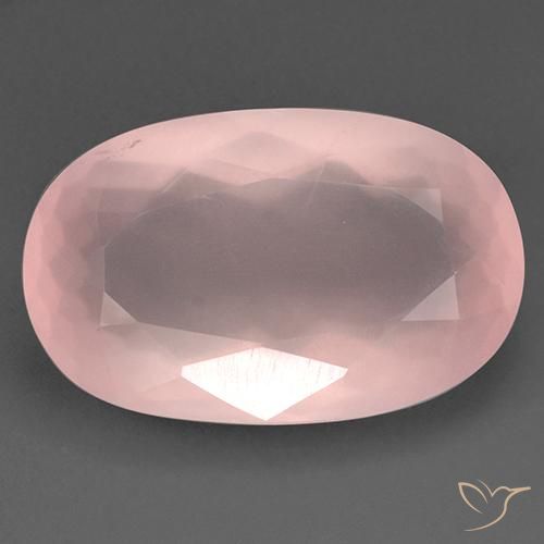 55.44ct Natural Medium Pink Rose Quartz, Oval, Transparent