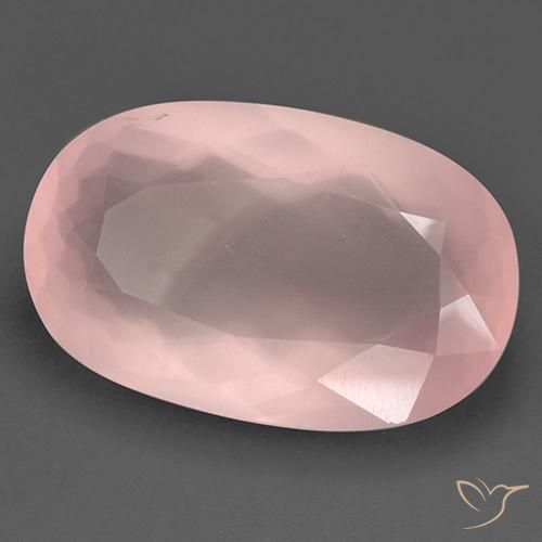55.44 ct Pink Rose Quartz Stone, Natural Rose Quartz in Oval Facet Shape for Sale