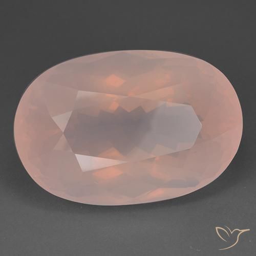 95.79 ct Pink Rose Quartz Stone, Natural Rose Quartz in Oval Facet Shape for Sale