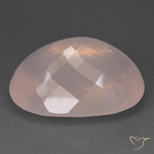 Rose Quartz Gemstone in 35.1 x 23.5 mm Size for Sale, Rose Quartz Stone in Blush Pink Color