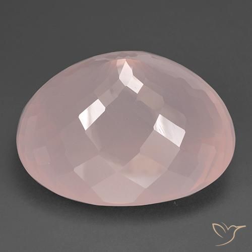 Rose Quartz Gemstone in 36.6 x 29.7 mm Size for Sale, Rose Quartz Stone in Blush Pink Color