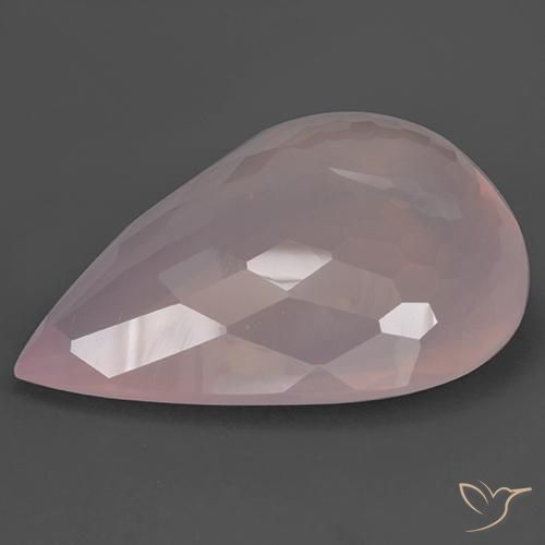 Rose Quartz Gemstone in 41.6 x 30.7 mm Size for Sale, Rose Quartz Stone in Light Coral Pink Color