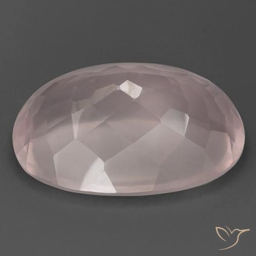 Rose Quartz Gemstone in 37.9 x 26.2 mm Size for Sale, Rose Quartz Stone in Light Coral Pink Color