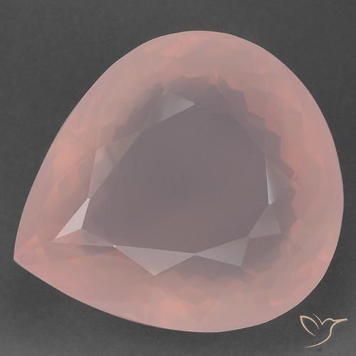 96.78ct Natural Flamingo Pink Rose Quartz, Pear Shape, Transparent