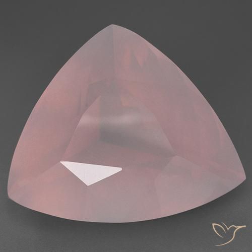 55.03 ct Trillion Cut Rose Quartz, 29.2 x 24.5 mm From South Africa, Photo A