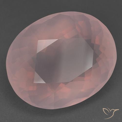 51.41 ct Pink Rose Quartz Stone, Natural Rose Quartz in Oval Facet Shape for Sale
