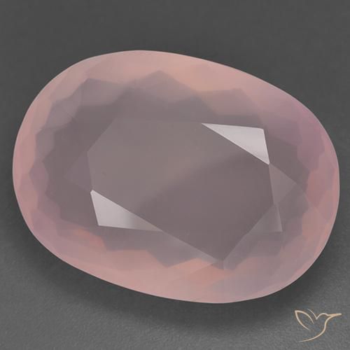 48.51 ct Pink Rose Quartz Stone, Natural Rose Quartz in Oval Facet Shape for Sale