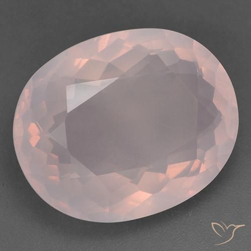 24.14 ct Pink Rose Quartz Stone, Natural Rose Quartz in Oval Facet Shape for Sale