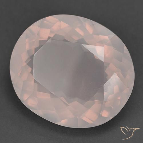 25.35 ct Pink Rose Quartz Stone, Natural Rose Quartz in Oval Facet Shape for Sale