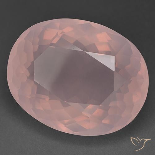 56.48 ct Pink Rose Quartz Stone, Natural Rose Quartz in Oval Facet Shape for Sale