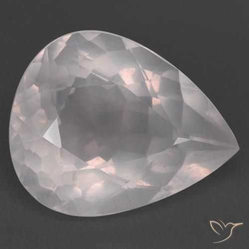 26.48ct Natural Very Light Rose Pink Rose Quartz, Pear Shape, Transparent