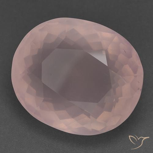 33.55 ct Pink Rose Quartz Stone, Natural Rose Quartz in Oval Facet Shape for Sale