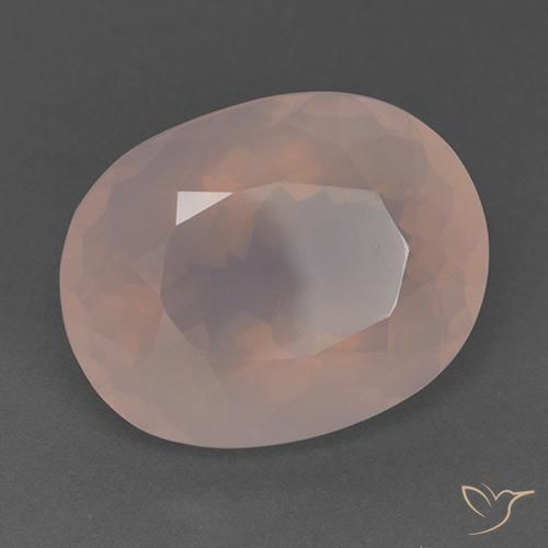 22.88 ct Pink Rose Quartz Stone, Natural Rose Quartz in Oval Facet Shape for Sale