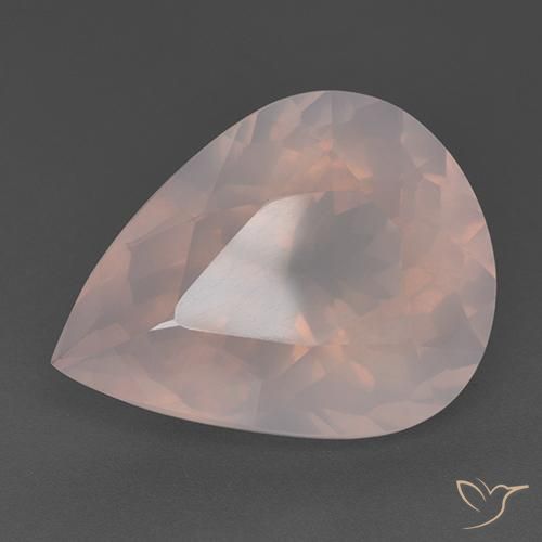 28.03 ct Pink Rose Quartz Stone, Natural Rose Quartz in Pear Facet Shape for Sale