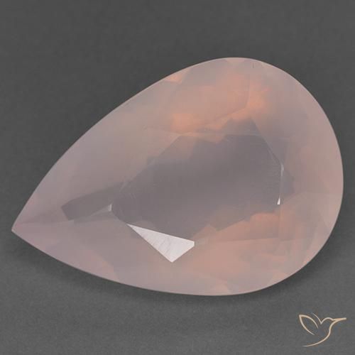 31,4 ct birnenschliff Rosenquarz aus Südafrika, Größe: 26,8 x 18,6mm, Reinheit: Transparent, Garantiert echter Edelstein, 1 Stück Rosenquarz in Helles Korallenrosa Farbe, Mohs-Härte von 7 Geeignet für den täglichen Gebrauch im Schmuck, Photo A