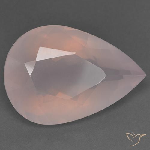 31.40 ct Pink Rose Quartz Stone, Natural Rose Quartz in Pear Facet Shape for Sale