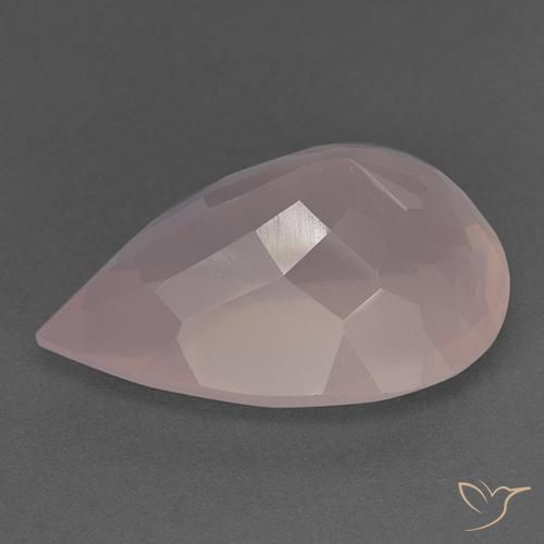 Rose Quartz Gemstone in 26.8 x 18.6 mm Size for Sale, Rose Quartz Stone in Light Coral Pink Color