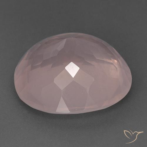 Rose Quartz Gemstone in 24.8 x 22.7 mm Size for Sale, Rose Quartz Stone in Light Coral Pink Color