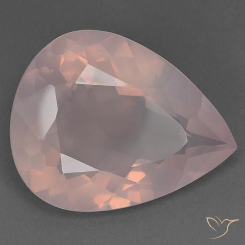 46.14 ct Pink Rose Quartz Stone, Natural Rose Quartz in Pear Facet Shape for Sale