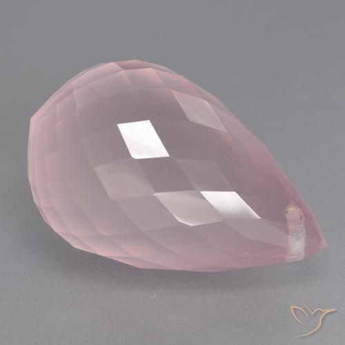 16,27 ct briolette-schliff rosa Rosenquarz aus Südafrika, Größe 19,6x12,1 mm, Garantiert natürlicher Edelstein, Transparent Reinheit, 1 Stück Rosenquarz in Hellrosa Farbe, Mohs-Härte von 7 Geeignet für den täglichen Gebrauch im Schmuck, Photo A