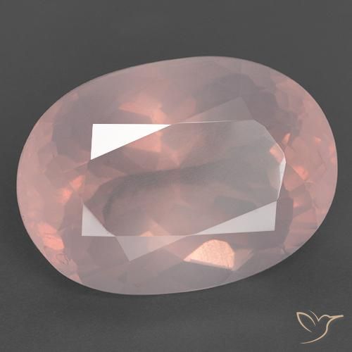 28.05 ct Pink Rose Quartz Stone, Natural Rose Quartz in Oval Facet Shape for Sale