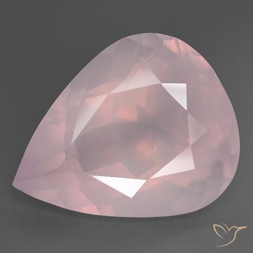 35.81 ct Pear Cut Rose Quartz, 26.2 x 20.8 mm From South Africa, Photo A