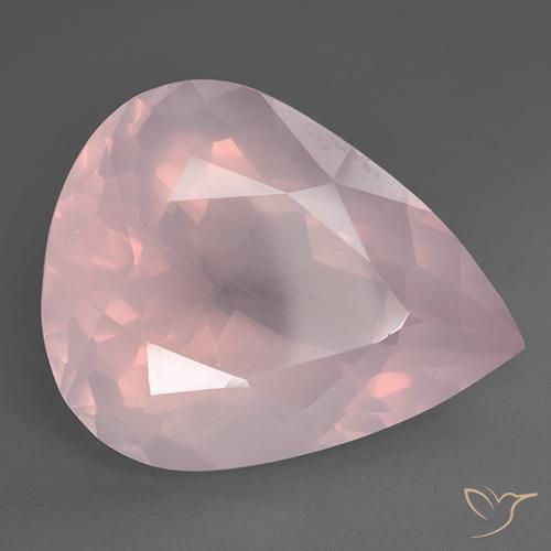35.81 ct Pink Rose Quartz Stone, Natural Rose Quartz in Pear Facet Shape for Sale