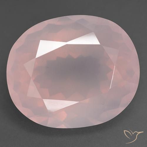 46.16 ct Pink Rose Quartz Stone, Natural Rose Quartz in Oval Facet Shape for Sale