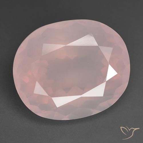 35.66 ct Pink Rose Quartz Stone, Natural Rose Quartz in Oval Facet Shape for Sale